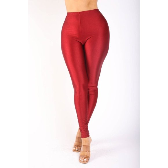Women High Waist Shiny Tricot Stretch Skinny Dance Yoga Club Party Legging pants - Picture 2 of 9